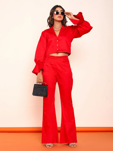 Hot red bootcut pant