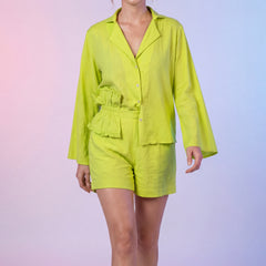 Lime Green Shirt & Shorts Co-ord