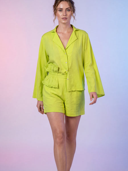 Lime Green Shirt & Shorts Co-ord