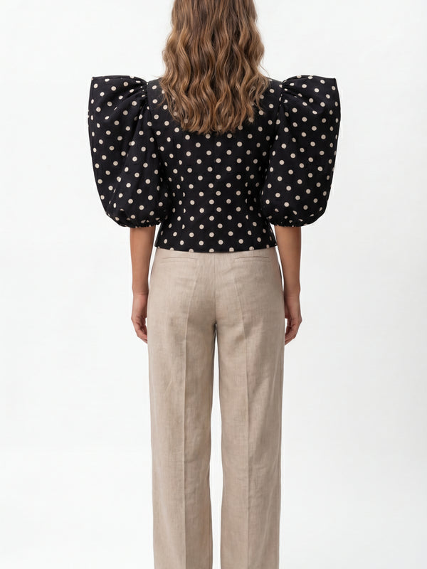Black Polka Dot Top