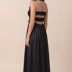 Black Ruffled Maxi Dress