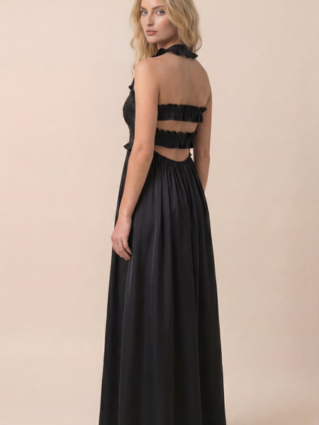 Black Ruffled Maxi Dress