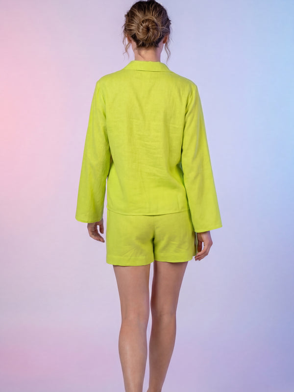 Lime Green Shirt & Shorts Co-ord