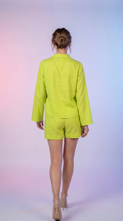 Lime Green Shirt & Shorts Co-ord