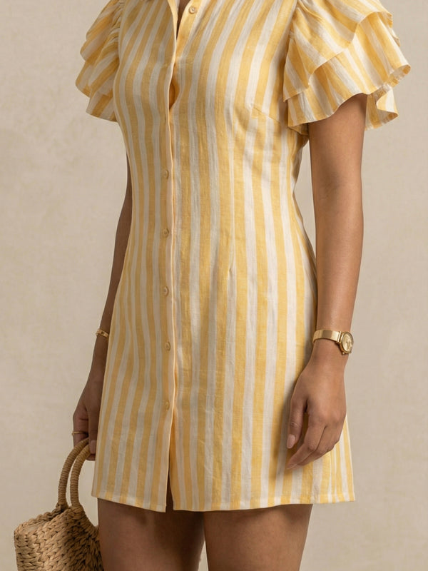 Striped Mini Shirt Dress