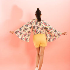Printed Shirt with Butter Yellow Skorts