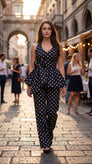 Black Polka Dot Halter Co-ord Set