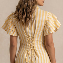 Striped Mini Shirt Dress