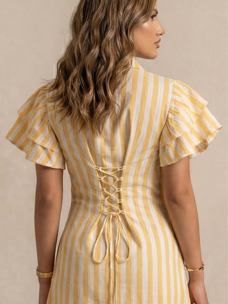 Striped Mini Shirt Dress
