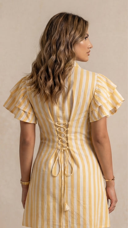 Striped Mini Shirt Dress