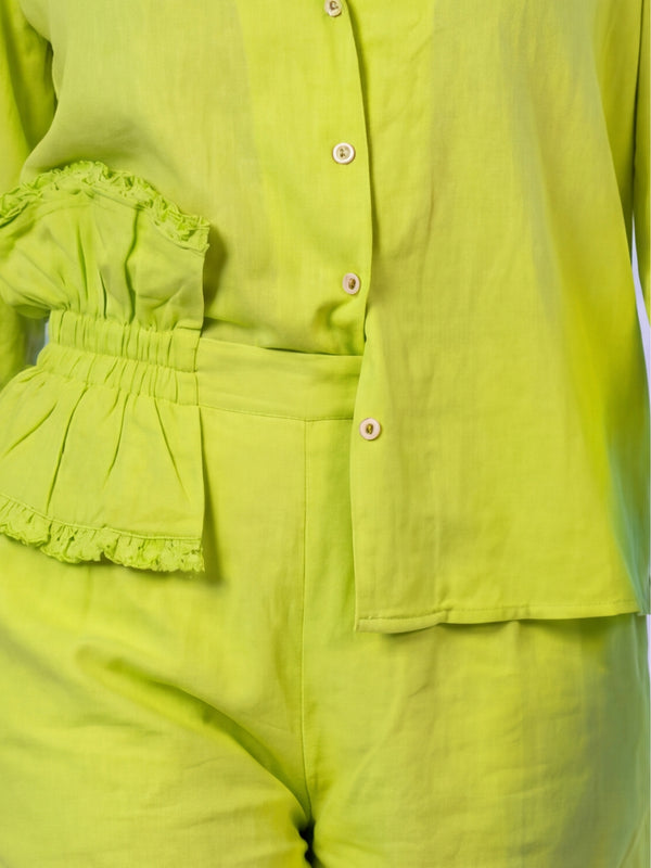 Lime Green Shirt & Shorts Co-ord