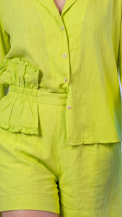 Lime Green Shirt & Shorts Co-ord
