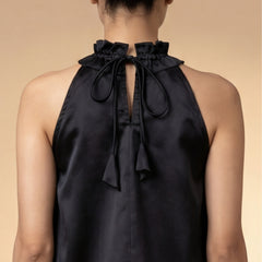 Black Halter Neck Fan Top