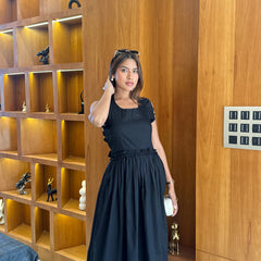 Black Ruffled Maxi Dress