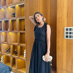 Black Ruffled Maxi Dress