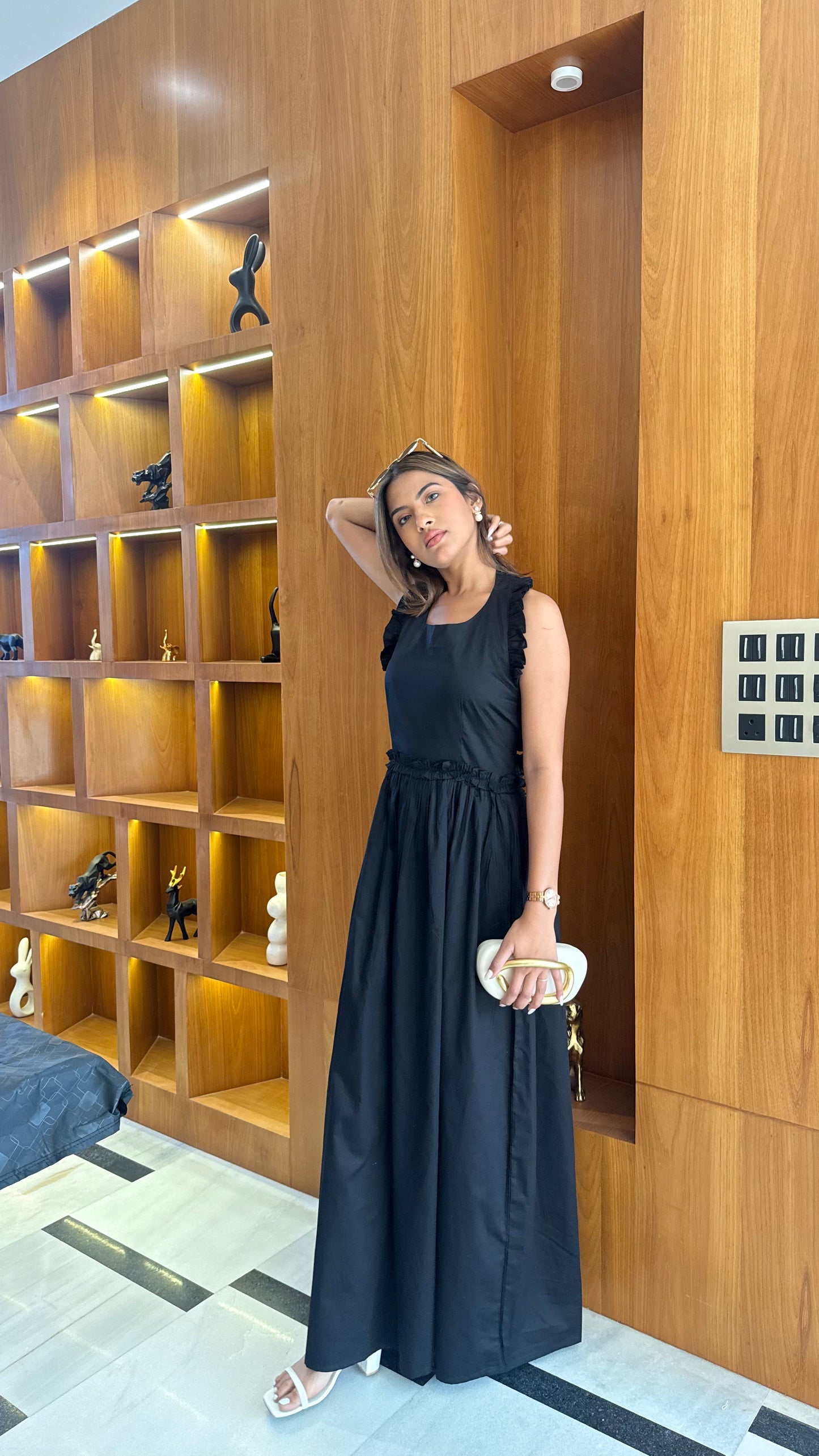 Black Ruffled Maxi Dress