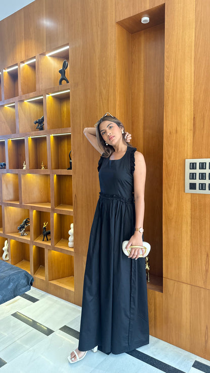 Black Ruffled Maxi Dress