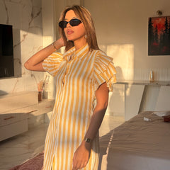 Striped Mini Shirt Dress