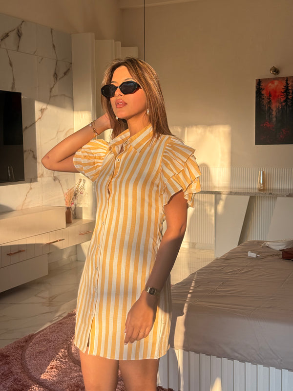 Striped Mini Shirt Dress