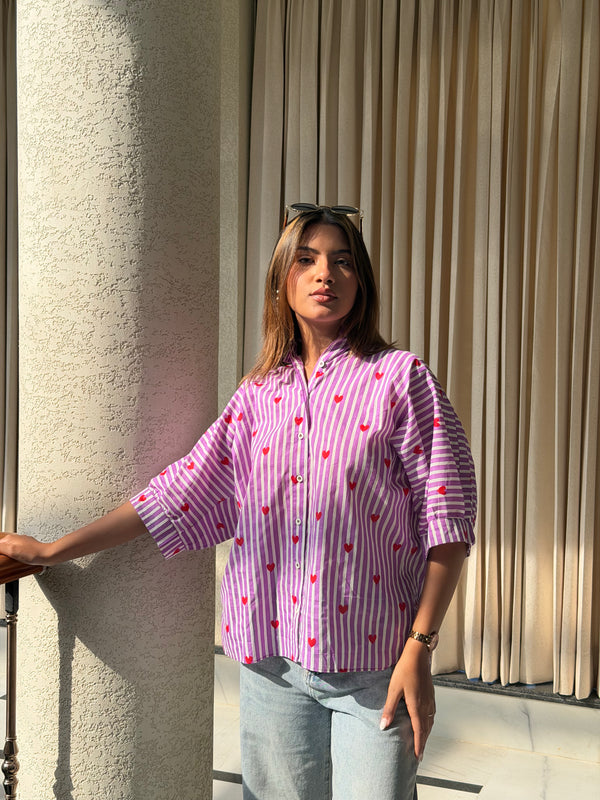 Lavender Striped Shirt