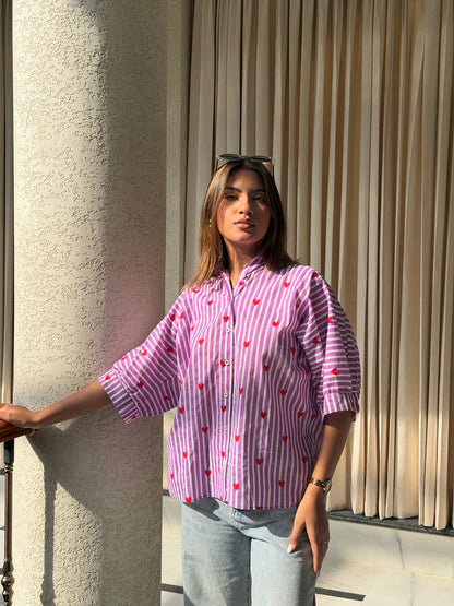 Lavender Striped Shirt