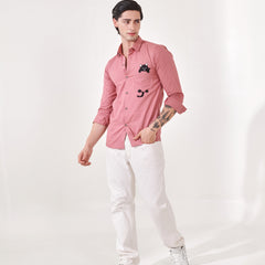 Cat Embroidered Shirt