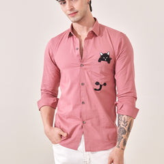 Cat Embroidered Shirt