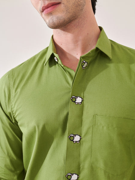 Sheep Embroidered Shirt