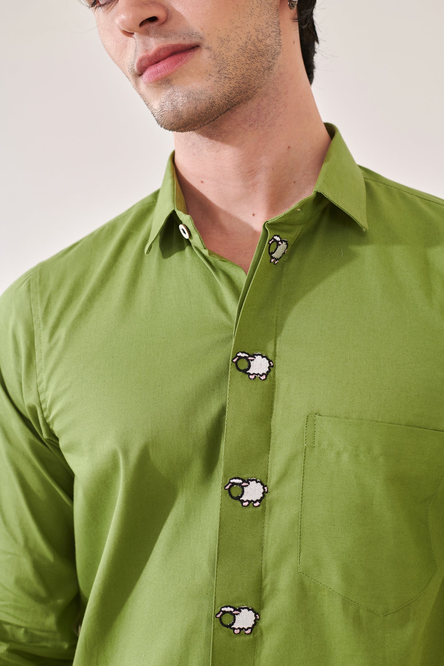 Sheep Embroidered Shirt