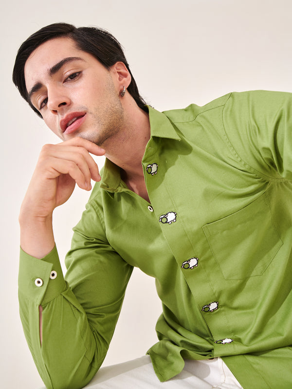 Sheep Embroidered Shirt