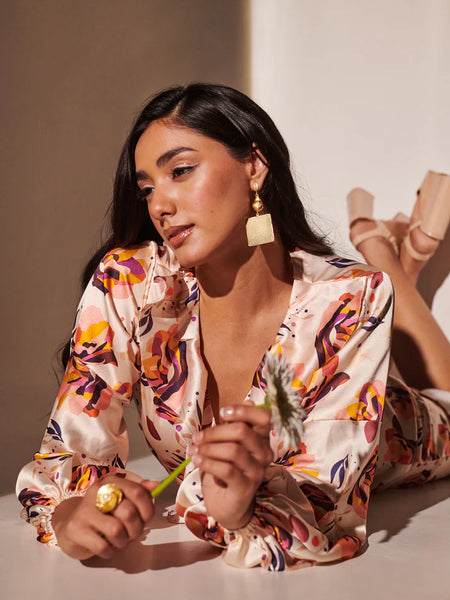 Off- white floral printed shirt