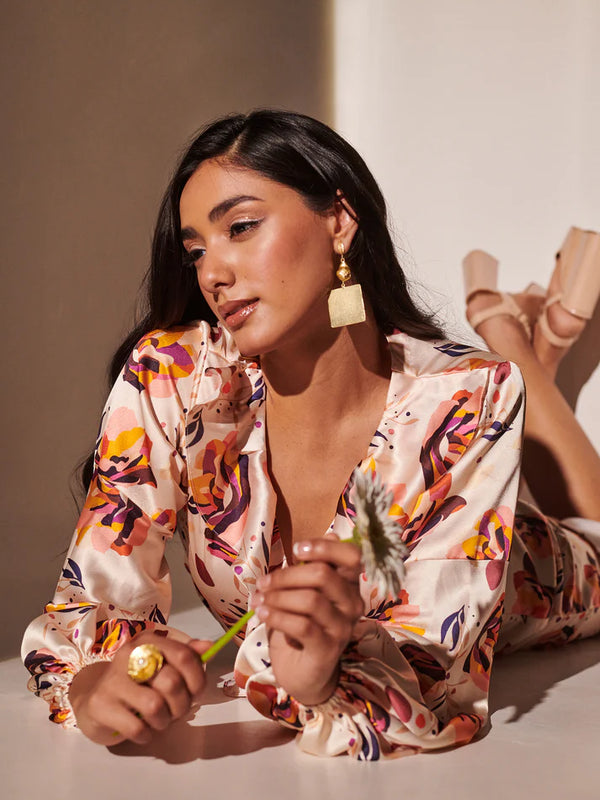Off- white floral printed shirt