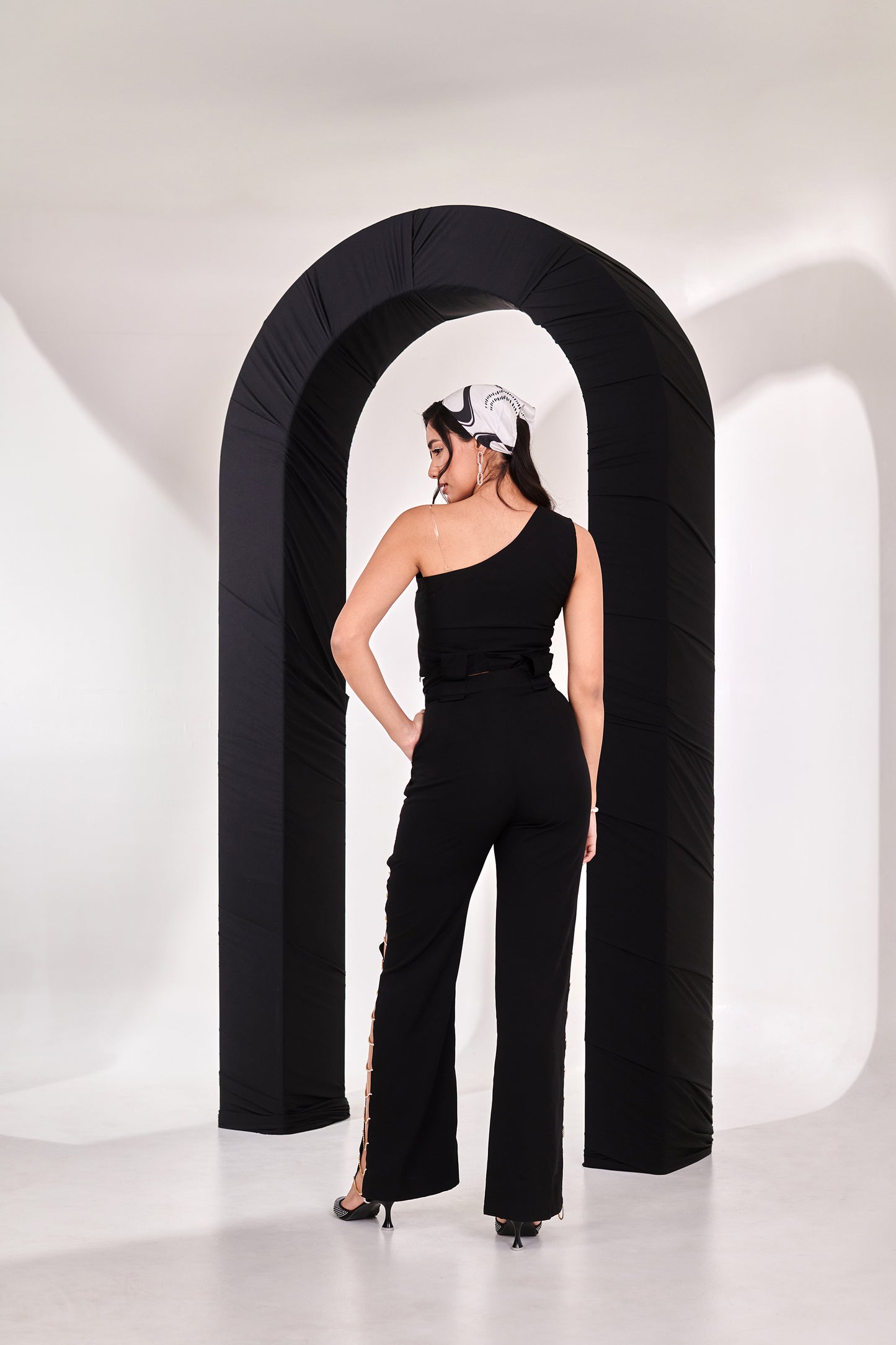 Double Belted Black Jumpsuit