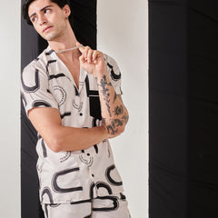 Abstract Ivory Print Co-ord Set
