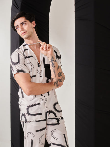 Abstract Ivory Print Co-ord Set