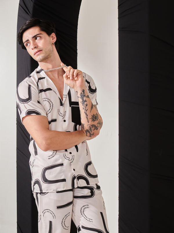 Abstract Ivory Print Co-ord Set