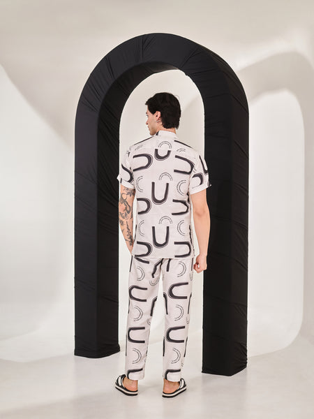 Abstract Ivory Print Co-ord Set