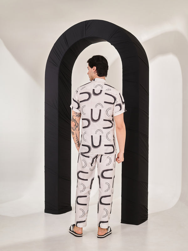 Abstract Ivory Print Co-ord Set
