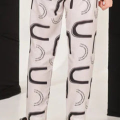White printed trouser
