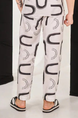 White printed trouser