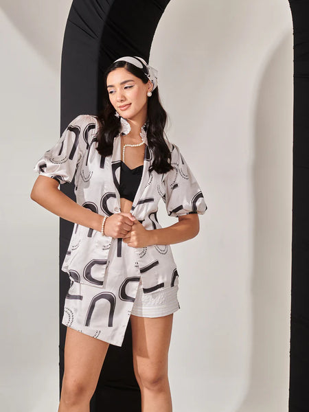 Printed twisted skorts