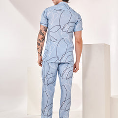 Abstract Blue Print Co-ord Set
