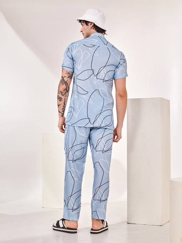 Abstract Blue Print Co-ord Set