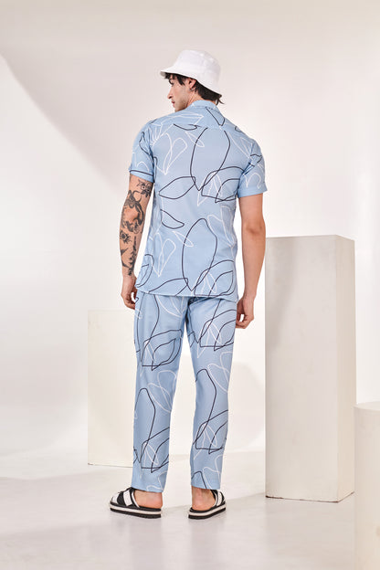 Abstract Blue Print Co-ord Set