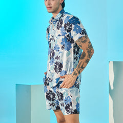 Blue Floral Print Co-ord Set