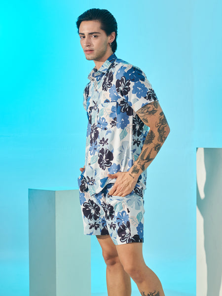 Blue Floral Print Co-ord Set