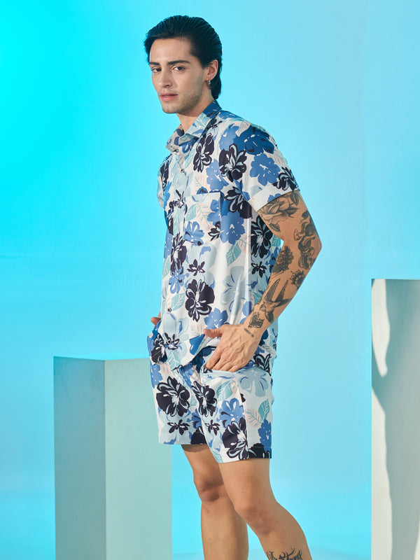 Blue Floral Print Co-ord Set