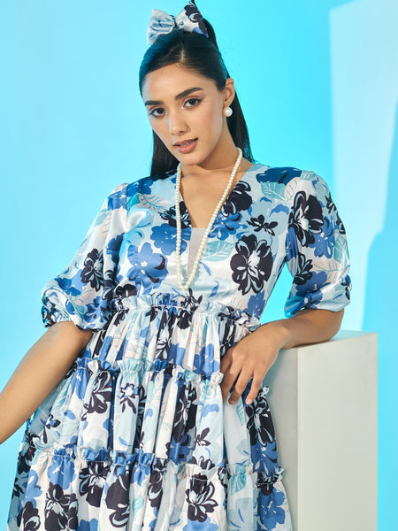 Printed Mini Tiered Dress