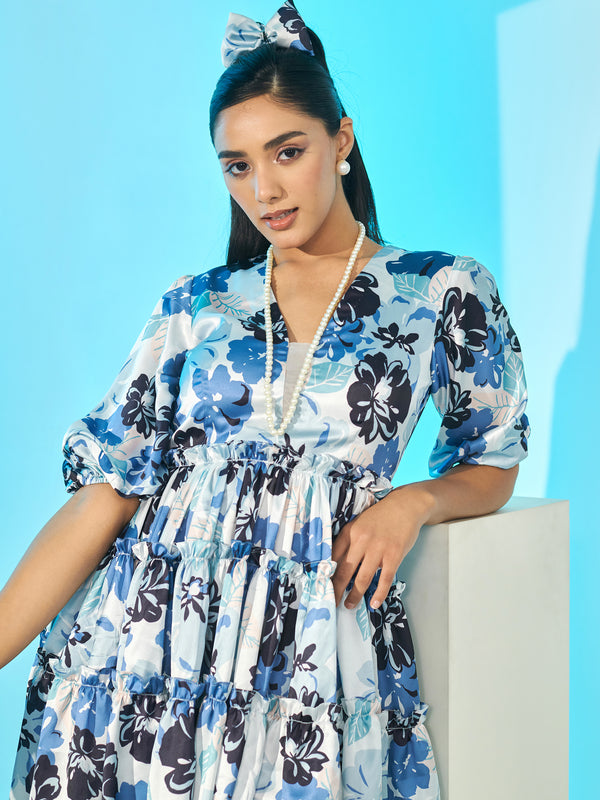 Printed Mini Tiered Dress