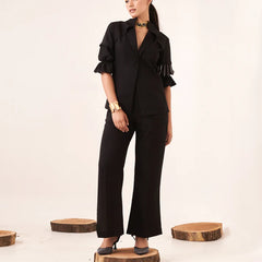 Black rhinestone blazer shirt